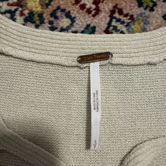 Free People Andi Woven Criss Cross Long Sleeve Tunic Small Tan Linen Blend - Picture 5 of 10